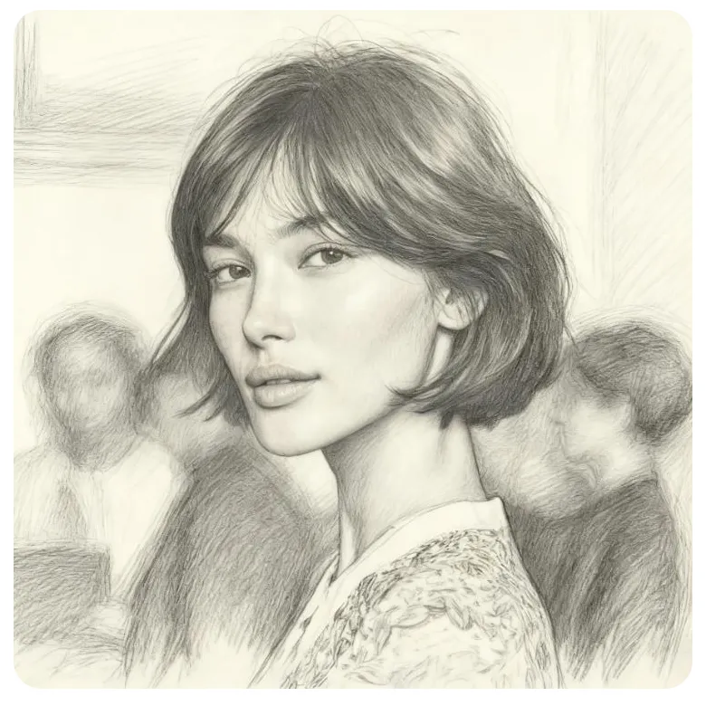Portrait before AI style editing