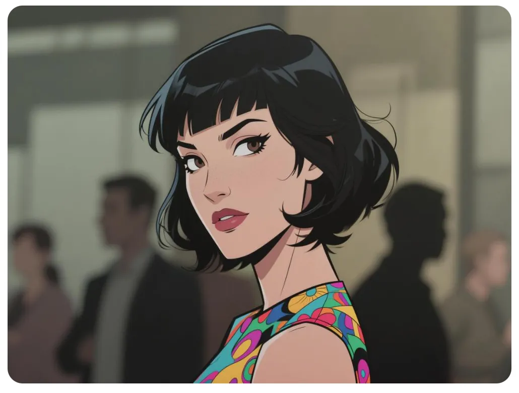 Portrait after AI illustration editing